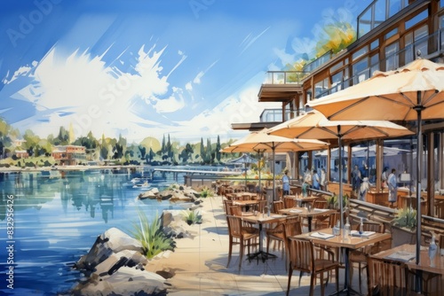 Waterfront dining - Generative AI