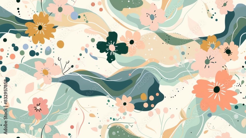 Obraz premium Seamless vector pattern with fall leaves for wallpaper or textile design