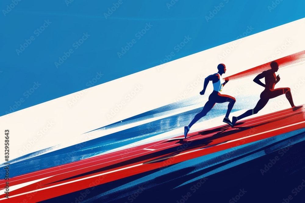 Illustration of people running in the Paris marathon. Illustration of people running in the Paris marathon.