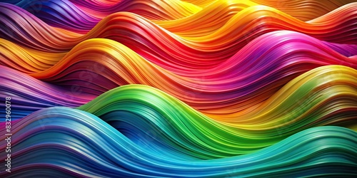 Abstract flowing waves in a rainbow of colors with a sense of energy and motion photo