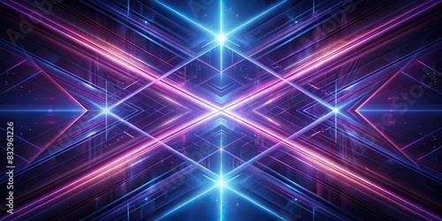 Abstract background design consisting of intersecting diagonal lines with a glowing effect photo