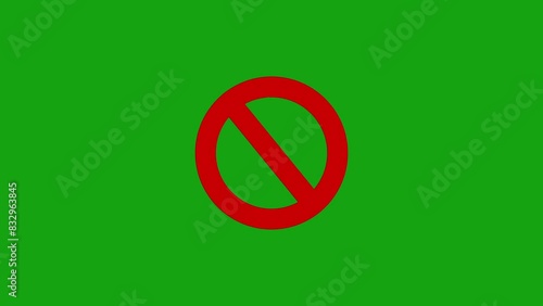 animation of delete icon with green screen background.