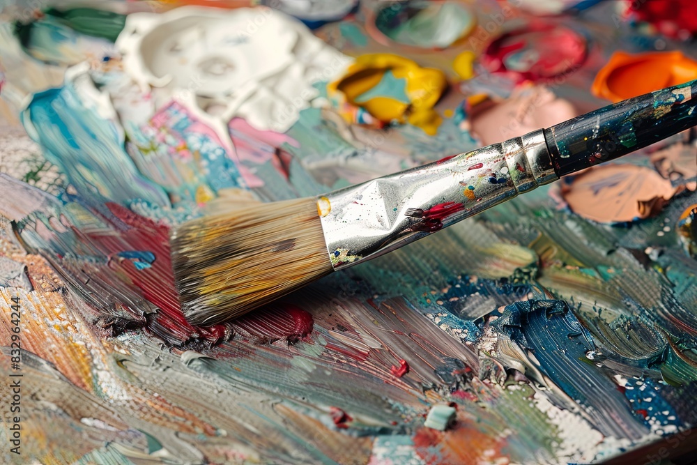 Paint, art, brush, palette, paintbrush, painting, artist, Vibrant Oil Painting