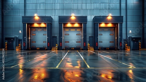 Loading Docks at Modern Warehouse