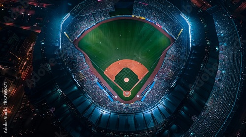 Aerial Overhead of Baseball Stadium