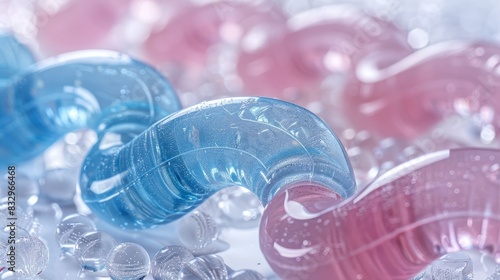 Close-up shot of ice gel teether keys, isolated background, studio lighting, emphasizing the intricate designs and soothing gel inside photo