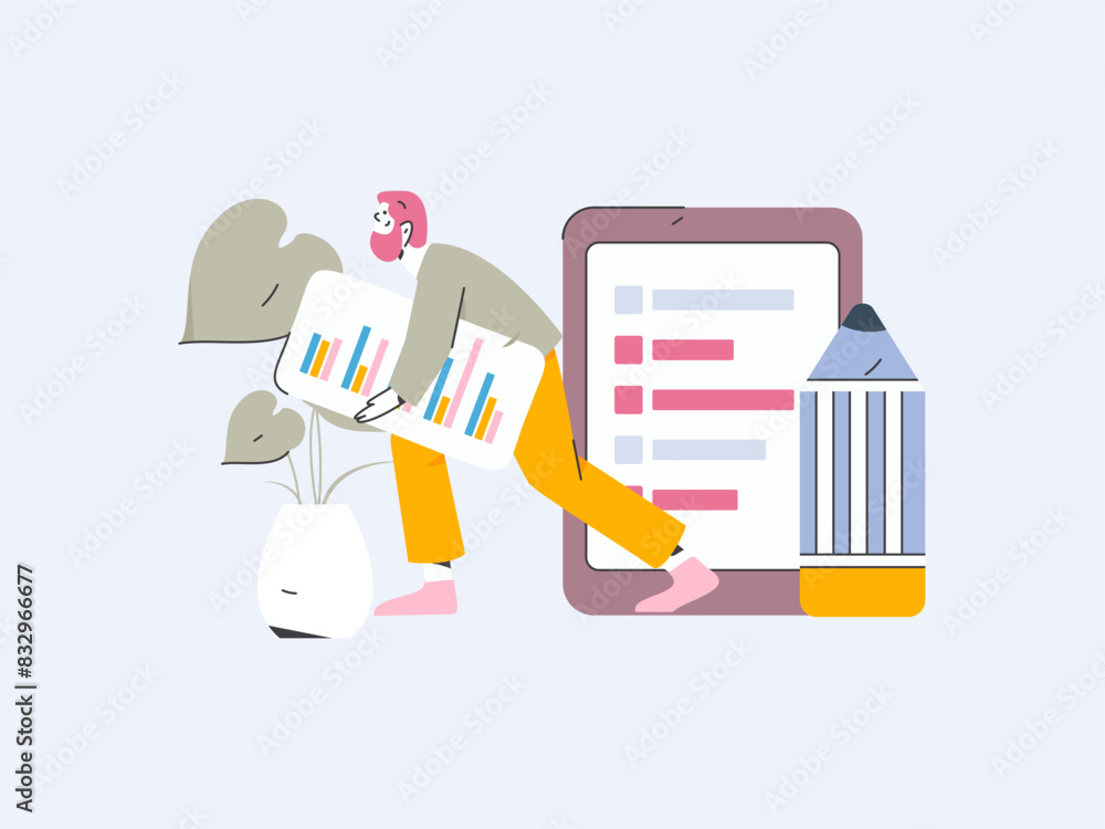 Flat vector illustration of business people operating work scene
Flat vector illustration of business people operating work scene