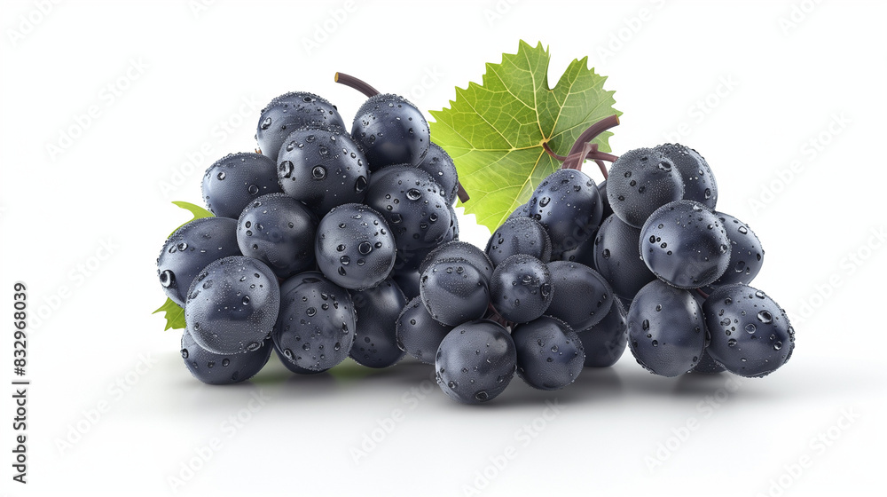 Fototapeta premium fresh organic grapes isolate on white 