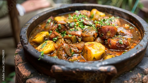 Boyacense stew is a traditional dish from the interior, cubios photo