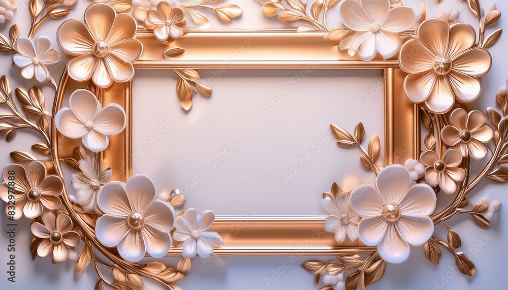 A FLOWER WALL FRAME WITH GLOSSY LOOK A FLOWER WALL FRAME WITH GLOSSY LOOK