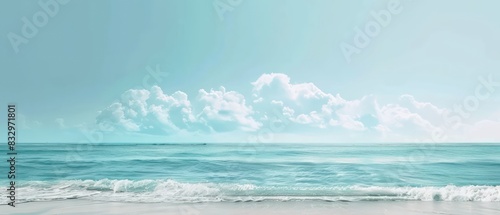 minimalist landscape wallpaper background with the coast line of a beach and ocean   © Dekastro