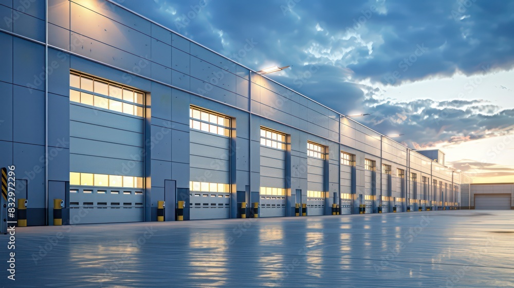 modern warehouse exterior view modern warehouse exterior view
