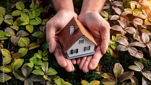 Miniature House in Hands Signifies Real Estate and Home Ownership
