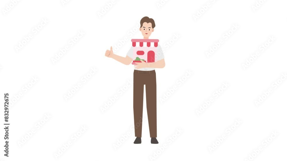 Man holding house Man holding house