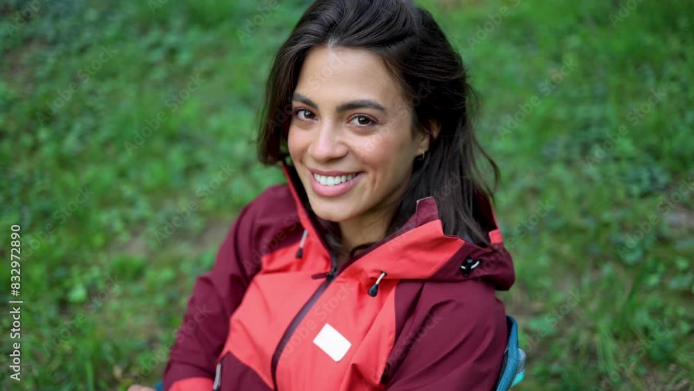 Beautiful female hiker enjoying in the nature Beautiful female hiker enjoying in the nature