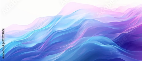 Fototapeta Naklejka Na Ścianę i Meble -  minimal abstract wallpaper with smoke waves in blue and purple on a white background