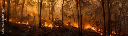 Hot heat burns the forest  landscape photography