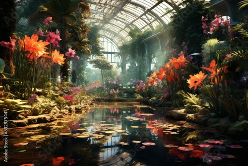 Summer botanical gardens - Generative AI © Sidewaypics