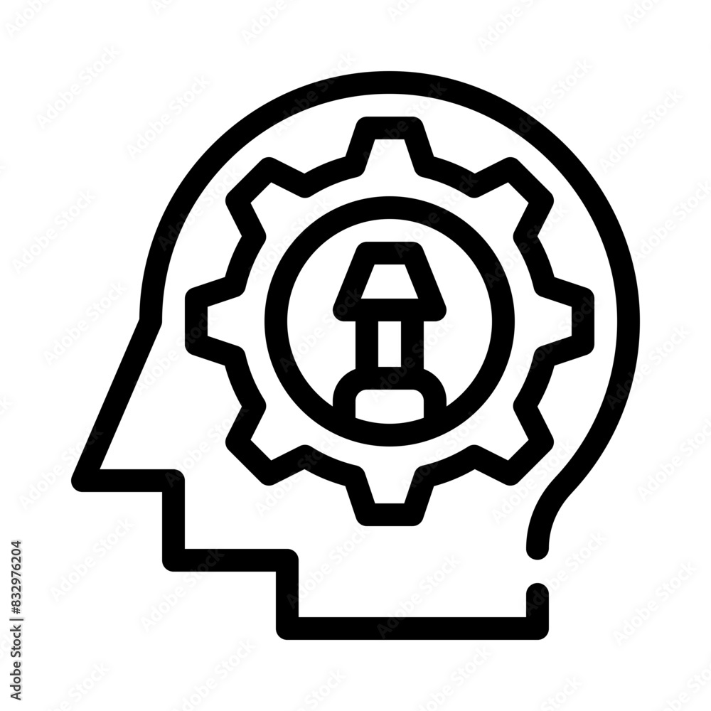 thinking line icon thinking line icon
