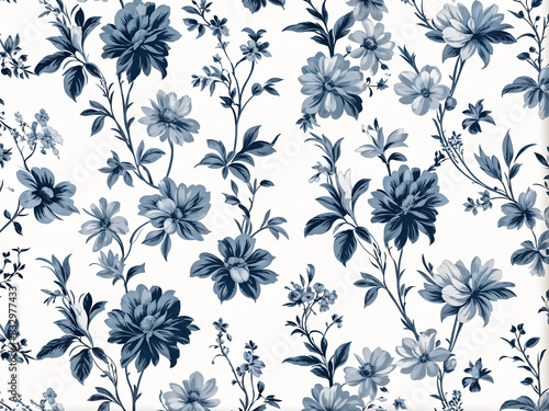 Toile De Jouy Vintage Floral Seamless Pattern Elegant Vector Graphics 13 Featuring delicate florals, wildflowers, and romantic motifs, this seamless pattern is crafted to perfection.