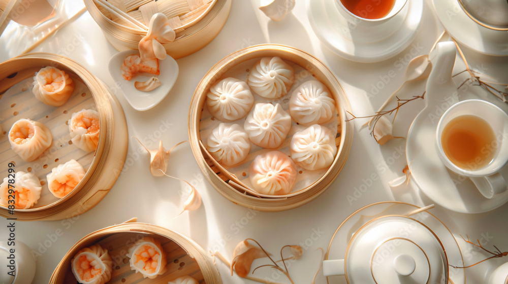 Steamed Dumplings with Shrimp and Garlic for Chinese New Year Celebration Steamed Dumplings with Shrimp and Garlic for Chinese New Year Celebration