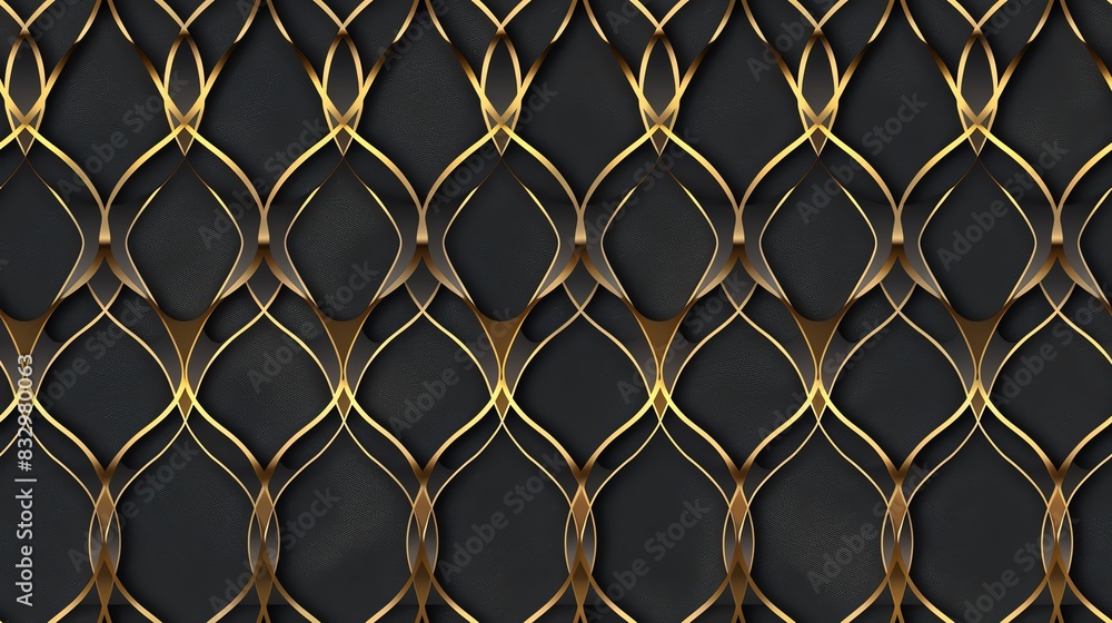 Fototapeta premium pattern seamless geometric line abstract gold luxury color vector with hexagons