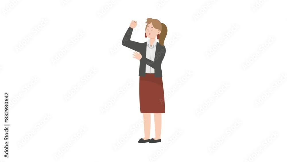 Business Woman Celebrating Victory Business Woman Celebrating Victory