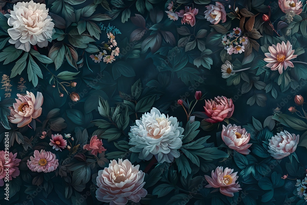 Elegant Dark Floral Pattern with Peonies
Elegant Dark Floral Pattern with Peonies