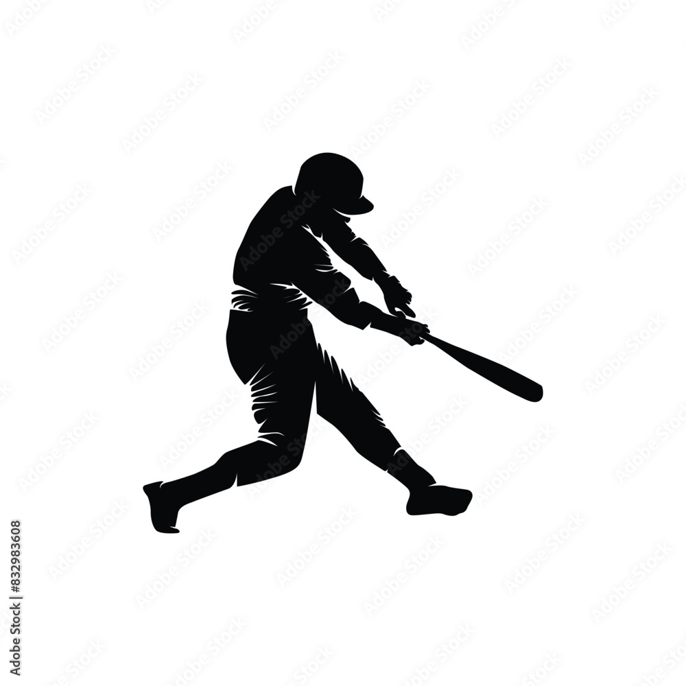 baseball bat player silhouette vector template baseball bat player silhouette vector template