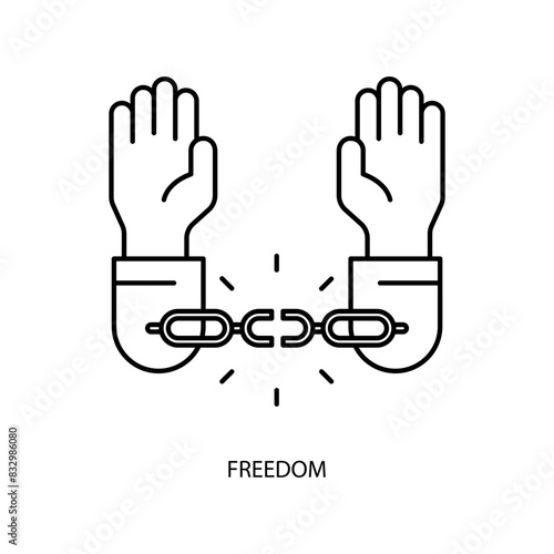 freedom concept line icon. Simple element illustration. freedom concept outline symbol design.