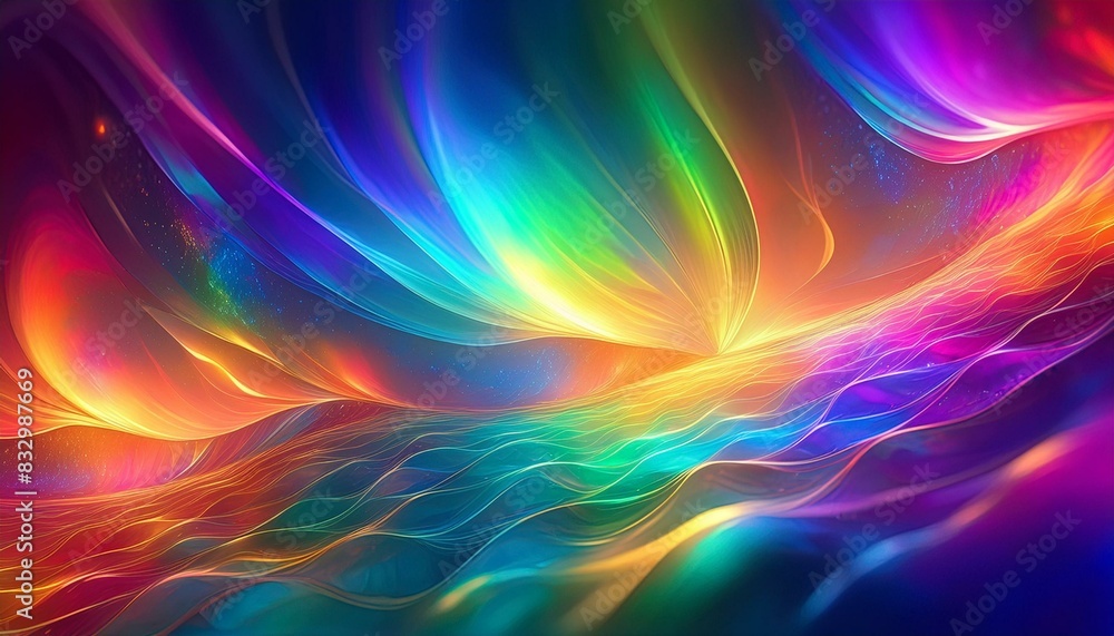 A spectrum of colors refracted like light through a prism, with sharp contrasts and a sense A spectrum of colors refracted like light through a prism, with sharp contrasts and a sense