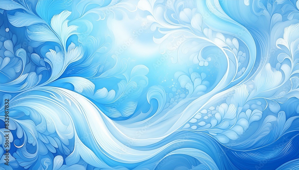 Cool shades of icy blue and white with a hint of shimmer, resembling frost patterns. Smooth Cool shades of icy blue and white with a hint of shimmer, resembling frost patterns. Smooth