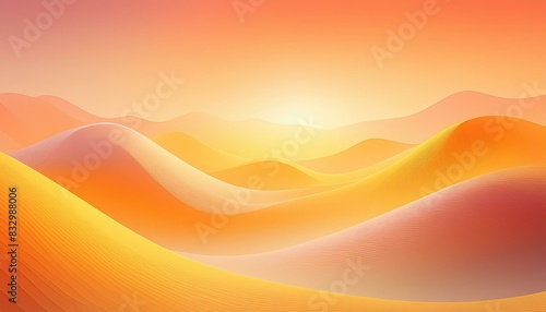  Radiant, soft golden hues blending into warm oranges and pinks, reminiscent of a sunrise.
