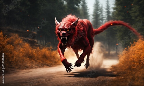Terrifying RED SKINWALKER Running In Ultra Realist photo