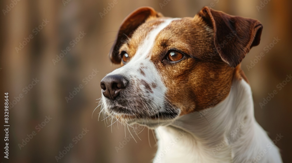 Photo session of a lovely brown and white canine Photo session of a lovely brown and white canine