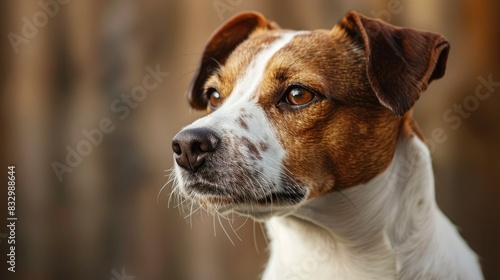 Photo session of a lovely brown and white canine © 2rogan