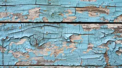 Wooden background with cracked paint photo