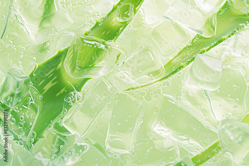 Aloe vera gel texture. Clear cosmetic cream, face serum, moisturizer background


