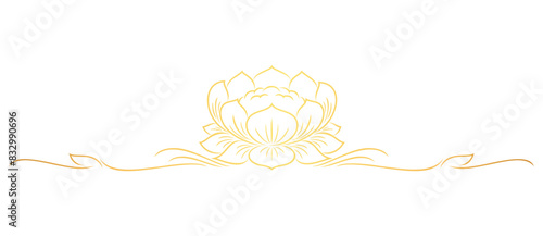Lotus Flowers line art style. Element vector eps 10