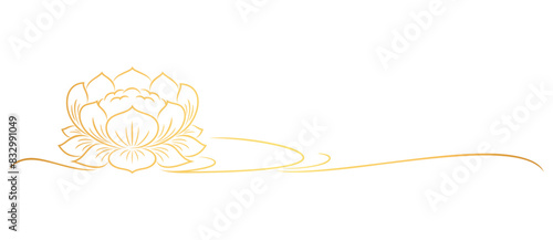 Lotus Flowers line art style. Element vector eps 10