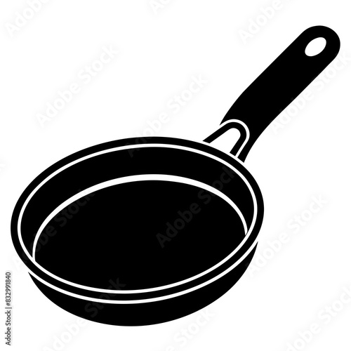 black and white icon of frying pan