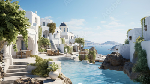 Greek Island with African Savanna Overlook