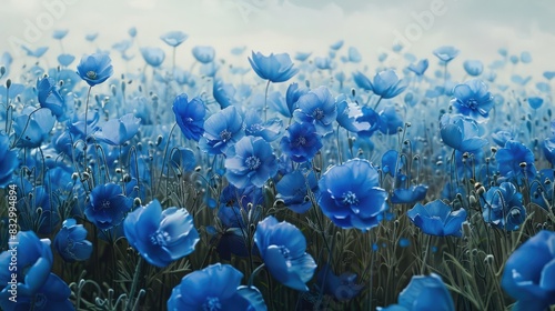 Blue flower field photo