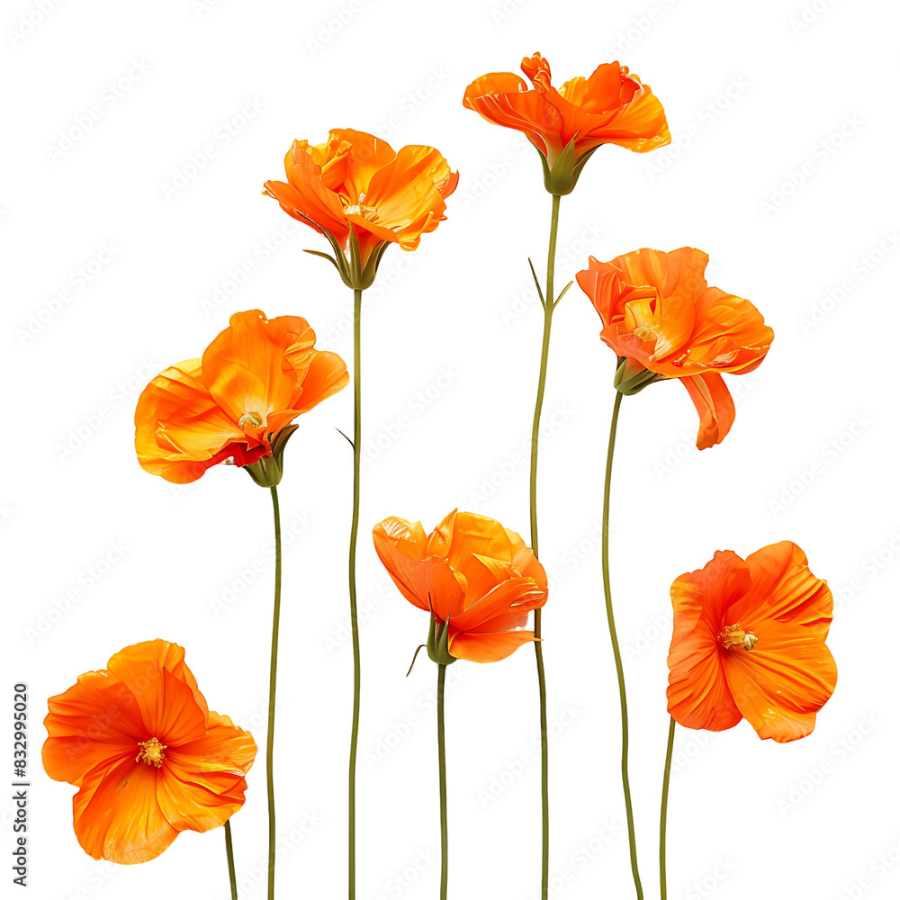 Obraz premium Unlock Creativity with Orange Flowers Cut Outs
