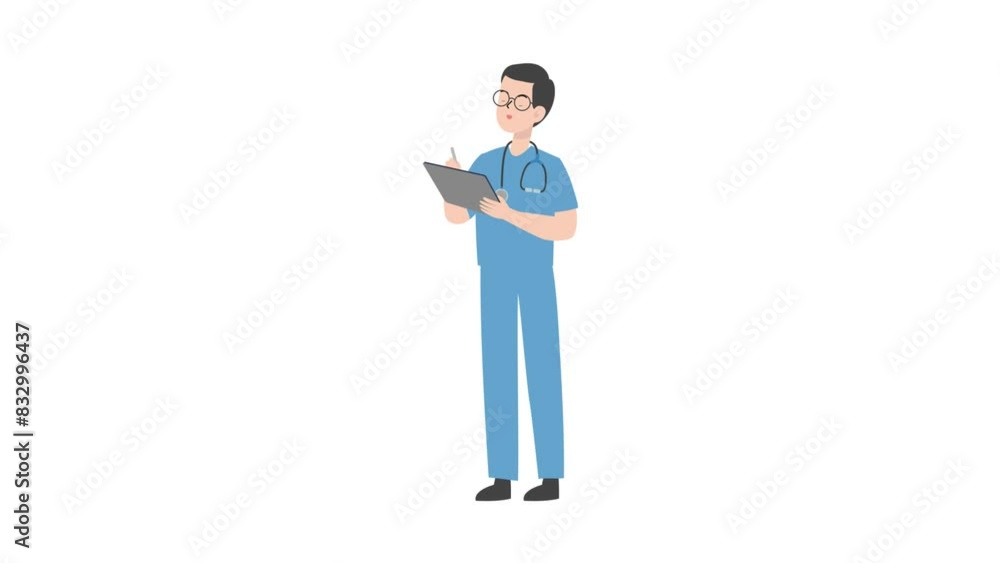 Doctor holding tablet