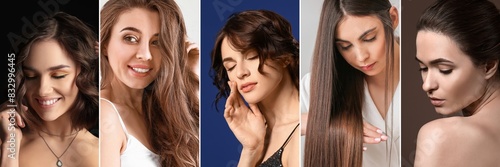 Group of young women with h...