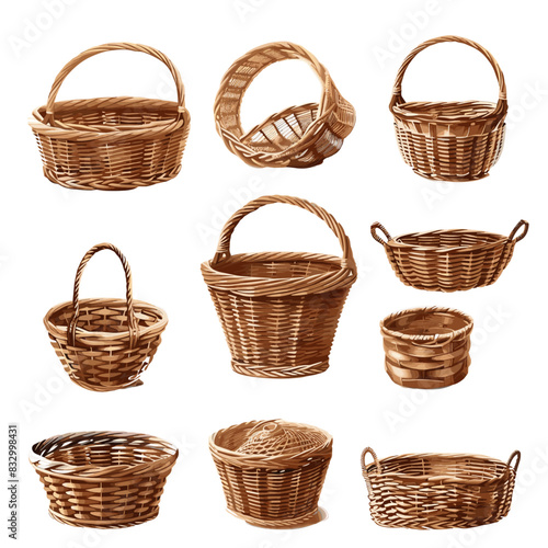 wicker basket filled with a vibrant assortment of yarn skeins