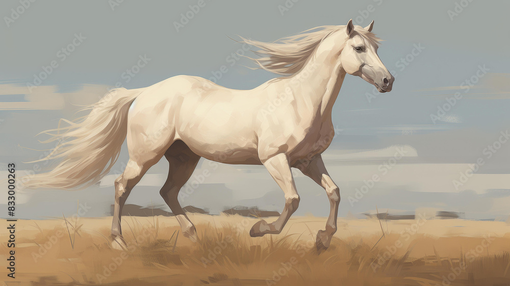 Naklejka premium Stunning illustration of a graceful horse, capturing the beauty and majesty of a stallion in high resolution art.