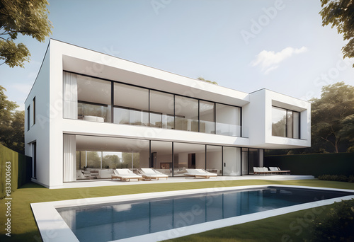 Modern luxury house with a swimming pool