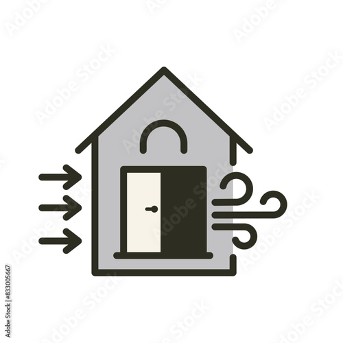 Air flow wave icon. Air direction symbol. Wind flow vector illustration